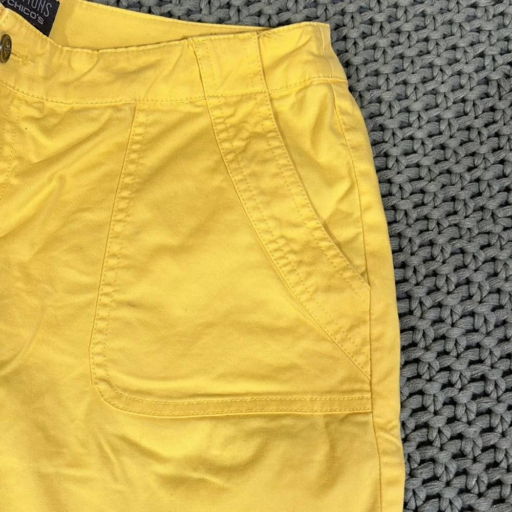 Chico’s Women’s Shorts Size S Yellow Color - Picture 13 of 13